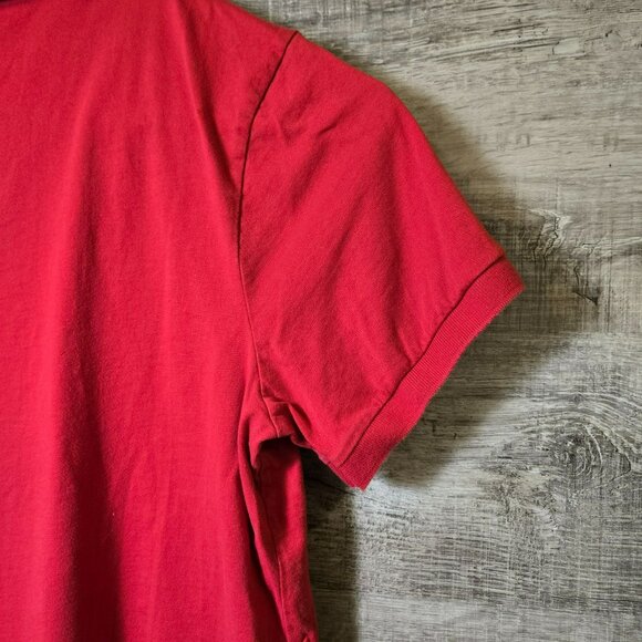 Nike Mens Red Polo Shirt XL Cotton Casual Short Sleeve Blank Embroidered Swoosh - Picture 4 of 9